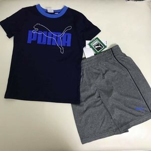 Puma cute blue shorts top outfit